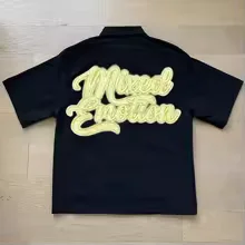 Angel Navy Zipper Mixed Emotional Brand Shirt